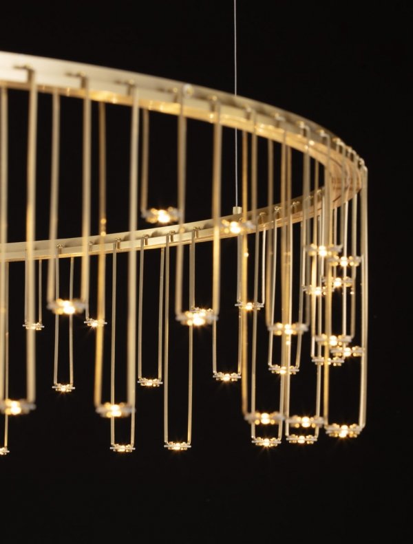 Elegancka Złota Lampa Wisząca w Kształcie Okręgu Glamour Luces Exclusivas HUARAZ LE44457