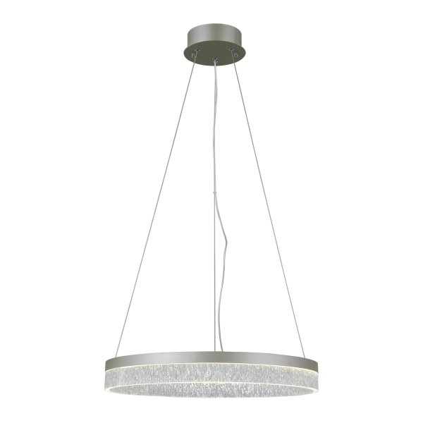 Nowoczesna srebrna lampa wisząca 2 ringi okręgi Pantal PND-34533-M-SILV Italux