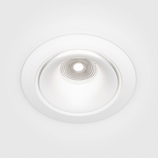 Lampa wpuszczana w sufit minimalistyczna aluminium biały okrągła LED Yin MAYTONI DL031-L12W4K-D-W