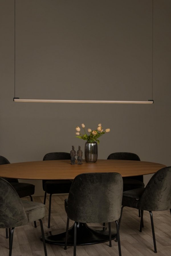 Nowoczesna uniwersalna lampa wisząca LED minimalistyczna brązowa aluminiowa listwa podłużna ściemnialna BRAGA 23472/36/96 Lucide