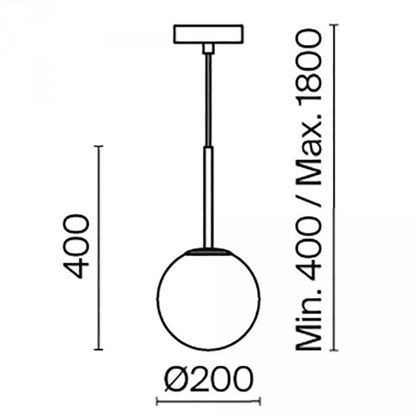 Lampa Wisząca Metalowa Szklana Kula BASIC MOD321PL-01W1 MAYTONI
