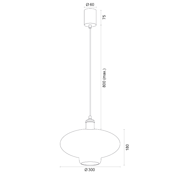 Szklana lampa wisząca TRESCO 8981 Argon Dymione Szkło Miedziane detale