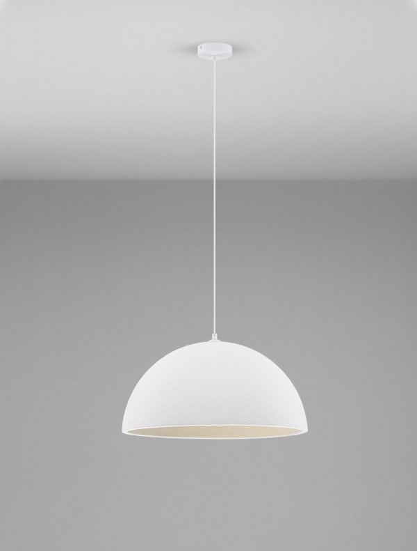 Nowoczesna biała lampa wisząca półokrągły klosz minimalistyczna uniwersalna skandynawska  NAVIRTA LE45340 Luces Exclusivas