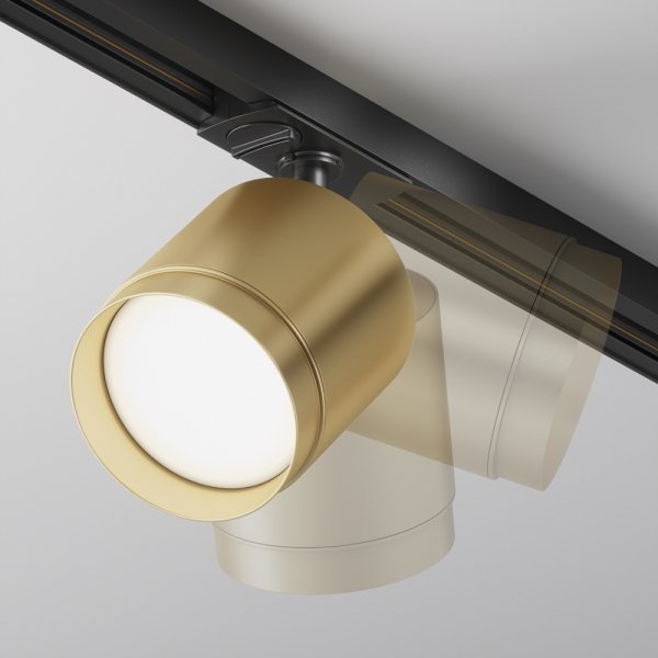 Lampa szynowa okrągła minimalistyczna aluminium matowe złoto i czerń regulowana tuba Polar MAYTONI TR088-1-GX53-MG