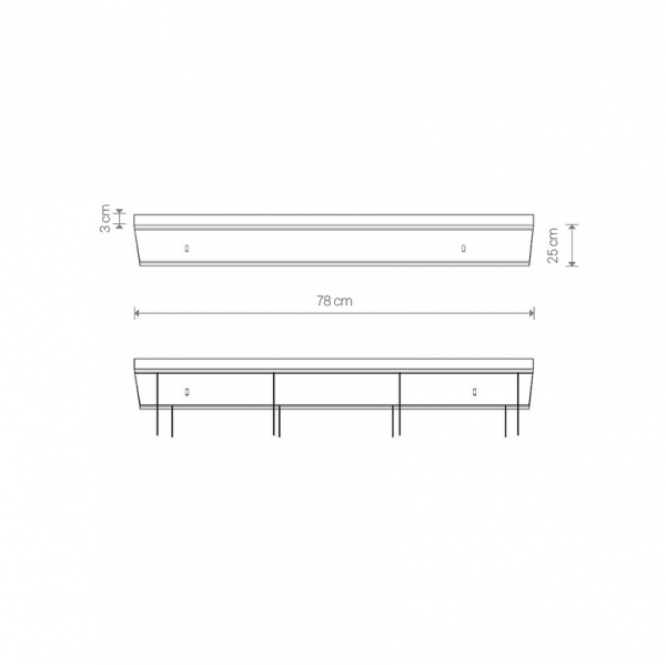 Beżowa prostokątna podsufitka natynkowa 78cm max 12 lamp do systemu CAMELEON CANOPY C 780 BEIGE 12065 Nowodvorski Lighting