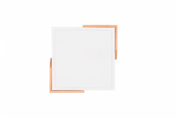 Kwadratowy Plafon Sufitowy LED Biały + Drewno META R67191131