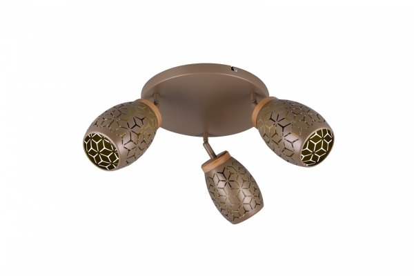 Nowoczesny plafon lampa sufitowa potrójna brązowa regulowane tuby klasyczny w stylu orientalnym metalowa BIDAR R61573365 Rl