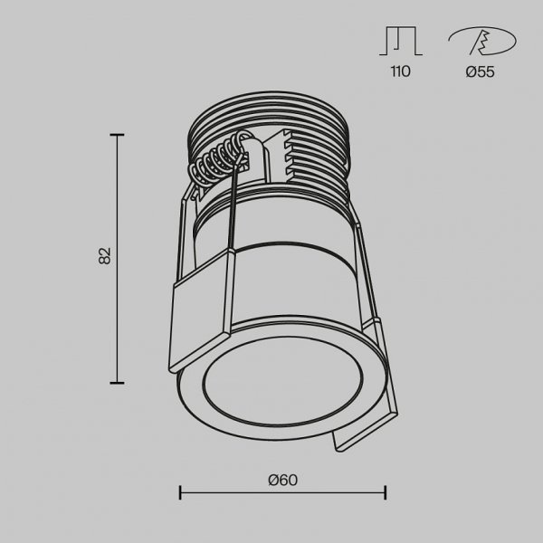 Biała Nowoczesna Oprawka Wpuszczana Downlight Minor Maytoni DL089-9W3K-BW LED 9W