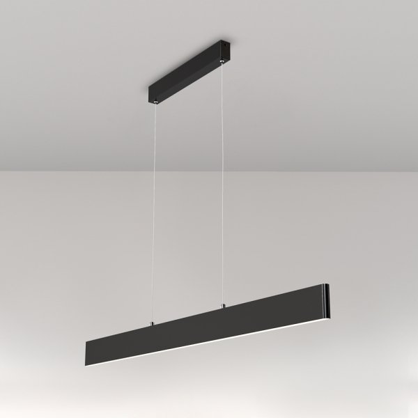 Minimalistyczna nowoczesna lampa wisząca LED listwa metalowa czarna regulacja wysokości Step MAYTONI P010PL-L30B4K