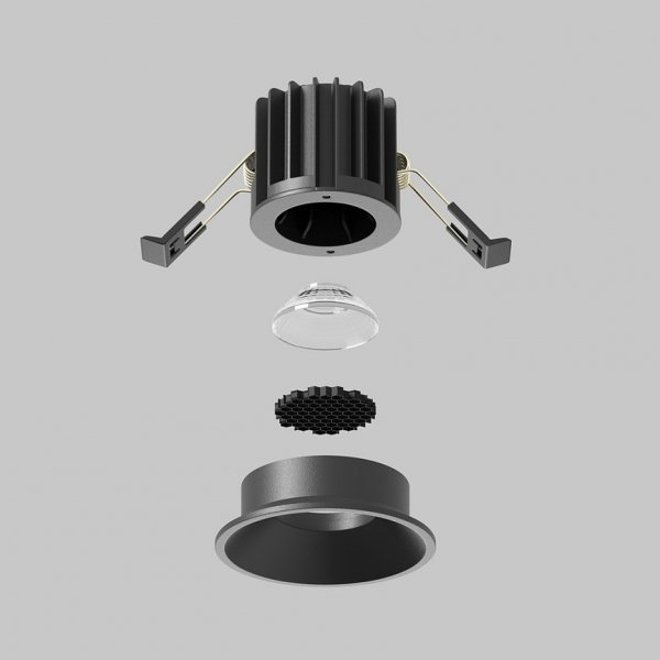 Czarna Oprawka Wpuszczana Downlight Round Maytoni DL058-7W3K-B