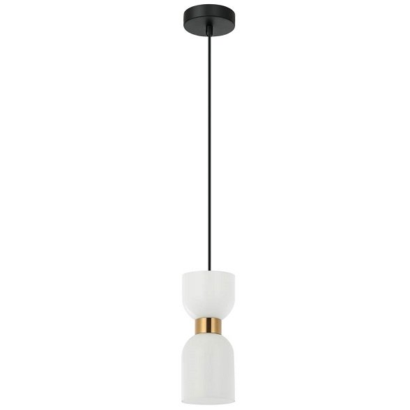 Nowoczesna Lampa Wisząca Mosiężna Biały Szklany Klosz MONZA PND-57602-1-BRO ITALUX