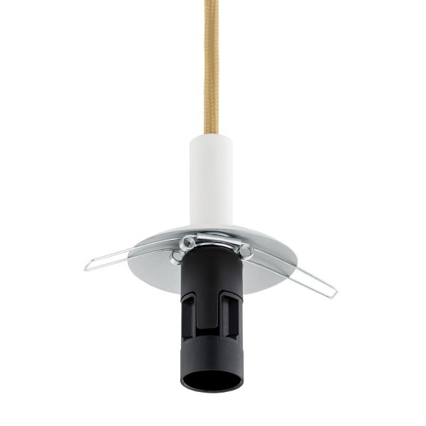 Biała Lampa Wisząca Marmurowy Wzór Alabaster Kremowy Przewód Złoty ALMIROS 8451 ARGON