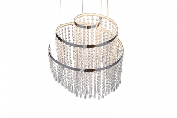 Kryształowy Dekoracyjny Żyrandol LED W Kolorze Chrom POMP R37341106 RL