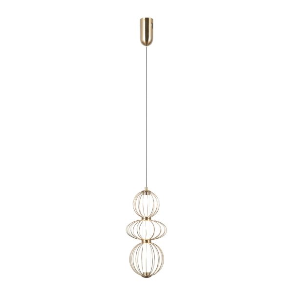 Złota lampa wisząca nowoczesna druciana led Rabel Italux PND-344221-3V-HBR