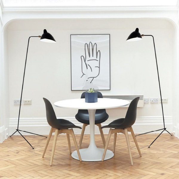 Lampa podłogowa stojąca czarna designerska klasyczna minimalistyczna do salonu sypialni CRANE F8701 Step Into Design