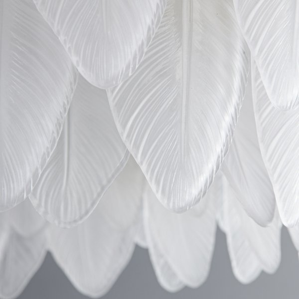 Dekoracyjna nowoczesna biała lampa wisząca szklane listki 8 źródeł światła okrągła designerska boho PIUMA ST-6289-6 Step Into Design