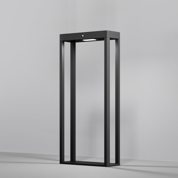 Nowoczesne oświetlenie zewnętrzne lampy stojące słupek LED grafit aluminium czujniki ruchu i oświetlenia bateria słoneczna Pir MAYTONI OSL456FL-L2GF3K