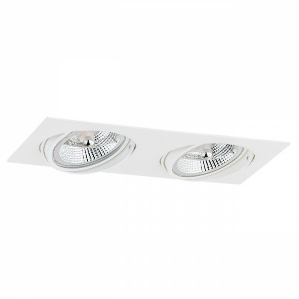 Nowoczesna minimalistyczna lampa sufitowa wpuszczana oprawa podtynkowa oczko podwójne biały OLIMP PLUS 1046 Argon