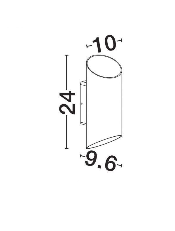 Kinkiet zewnętrzny LED aluminiowy kolor antracyt tuba minimalistyczny nowoczesny podświetlający elewację IP54 BRISENO LE75205 Luces Exclusivas