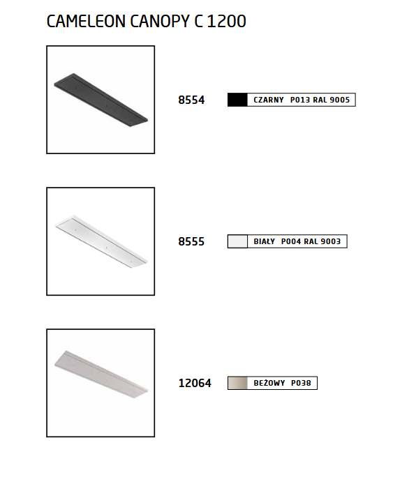 Biała prostokątna podsufitka natynkowa 120cm max 12 lamp do systemu CAMELEON CANOPY C 1200 WHITE 8555 Nowodvorski Lighting