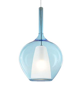 Szklana niebieska lampa wisząca nowoczesna designerska salonowa dekoracyjna Kalique sp1-1 d28 359588 Ideal Lux 