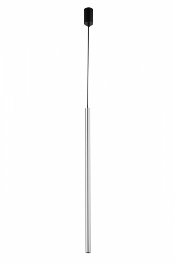 Srebrna lampa wisząca sopel Lux długi I Sigma 40743 jadalniana nad wyspę srebrna rurka