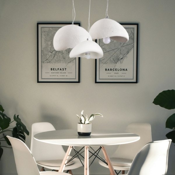 Lampa Wisząca Stone 80cm Biała E27 Design Kamień Step into Design DN426-800