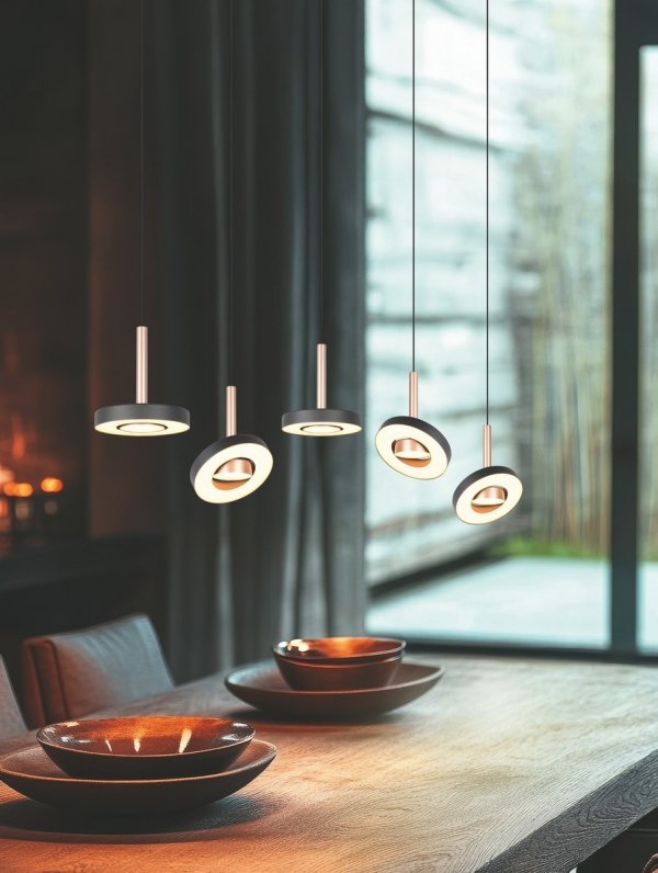 Lampa wisząca LED okrągła wielopunktowa designerska nowoczesna ściemnialna GUANO 334410565 Trio