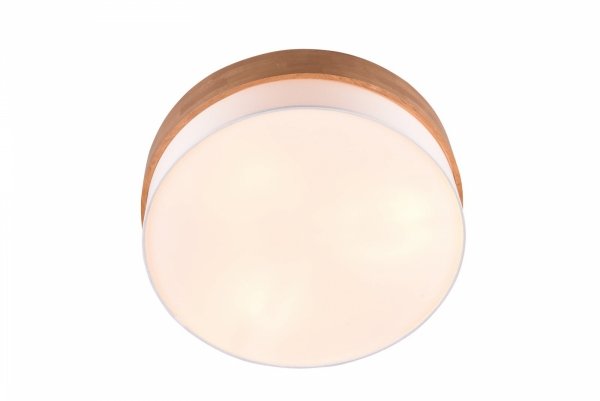 Nowoczesna dekoracyjna lampa sufitowa plafon naturalne drewno abażur z tkaniny SEASONS 611500301 Trio