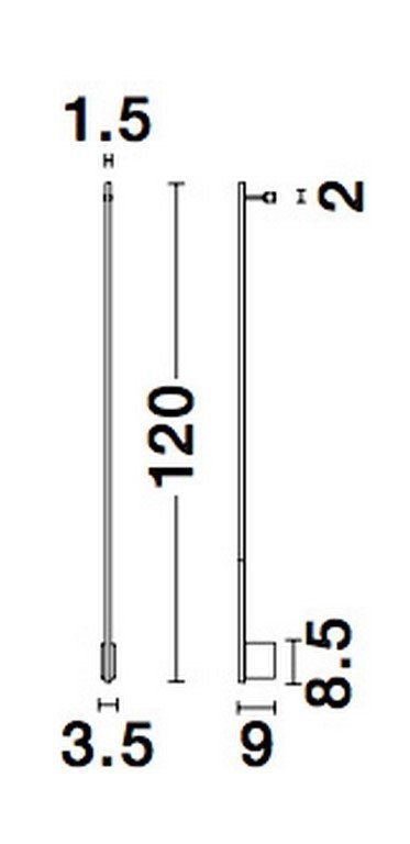 NOWOCZESNY KINKIET DEKORACYJNY LISTWA LED 120cm CZARNY GROPIUS h=9cm 9081150