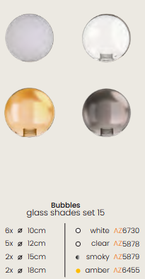 Biała molekularna lampa wisząca opalowe szklane klosze kule BUBBLES 15 AZ5876 + AZ6730 Azzardo 