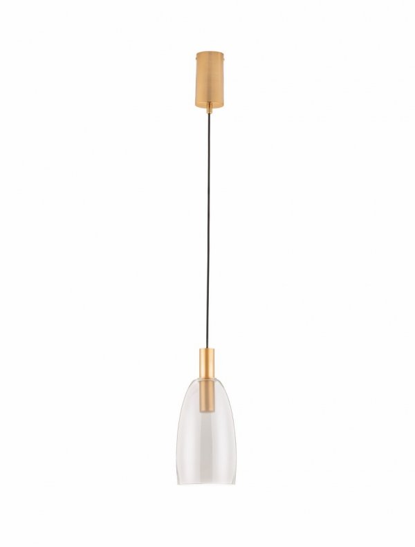 Złota lampa wisząca ze szklanym kloszem IQUITOS LE44847 Luces Exlusivas