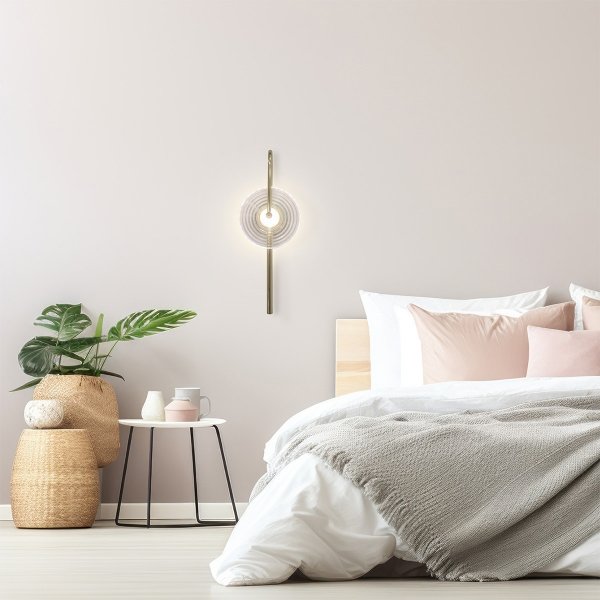 Dekoracyjny nowoczesny kinkiet w stylu art deco szklany klosz PLATO LED CCT LP-0301/1W TR Light Prestige