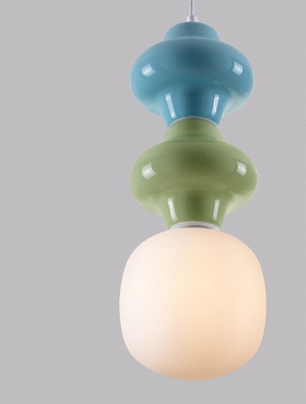 Designerska Lampa Wisząca z Ceramiki Niebiesko Zielona Luces Exclusivas VILROSA LE44563