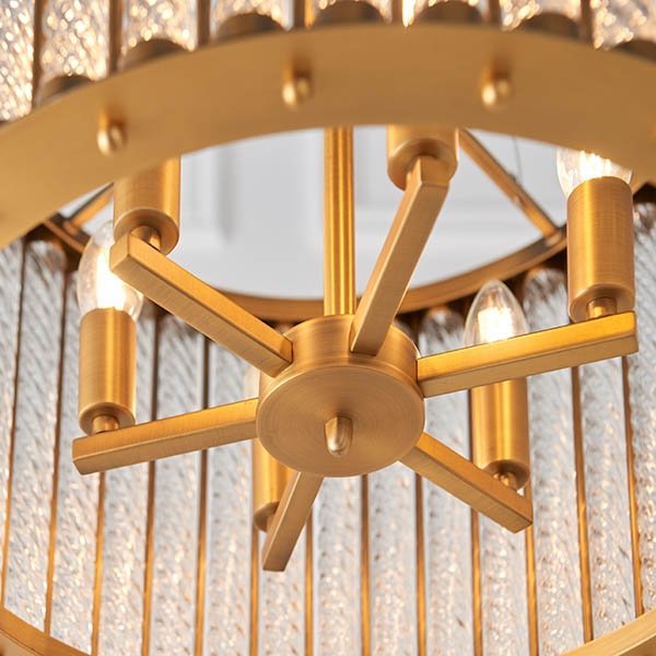 Szklana lampa wisząca złota okrągła designerska nowoczesna salonowa Romola 81999 ENDON