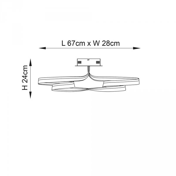 Designerski Plafon Sufitowy Nowoczesny LED Chrom ARIA 76393 ENDON