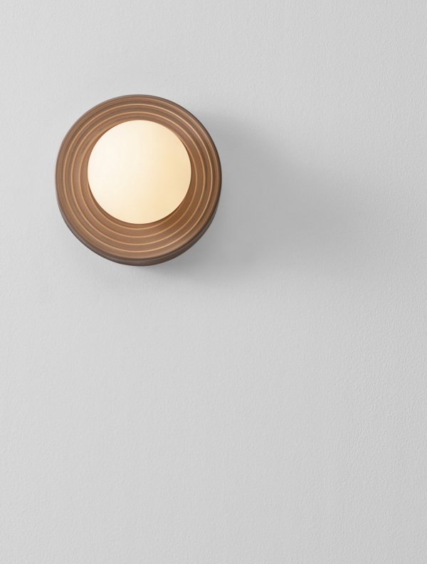Kinkiet minimalistyczny uniwersalny kolor mokka szklany klosz kula możliwość ściemniania MALVANO LE45265 Luces Exclusivas