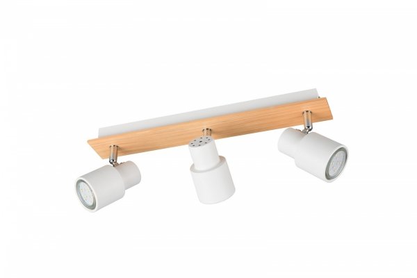 Nowoczesny plafon lampa sufitowa potrójna biała regulowana klasyczna uniwersalna metalowa drewniana podstawa PIERRE R81983031 Rl