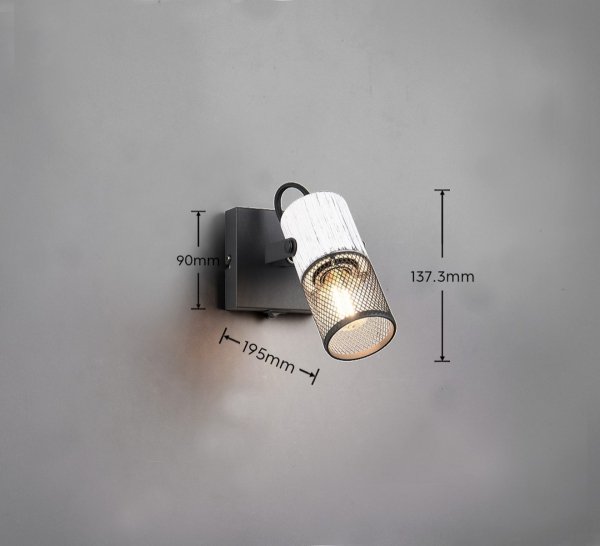 Kinkiet Ścienny Minimalistyczny Czarno Biały Vintage TOSH 804370134 TRIO
