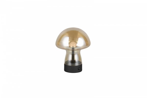 Lampka stołowa nocna bursztynowa LED szklana grzybek designerska nowoczesna dekoracyjna ściemnialna na komodę DOOLEY R54981113 Rl