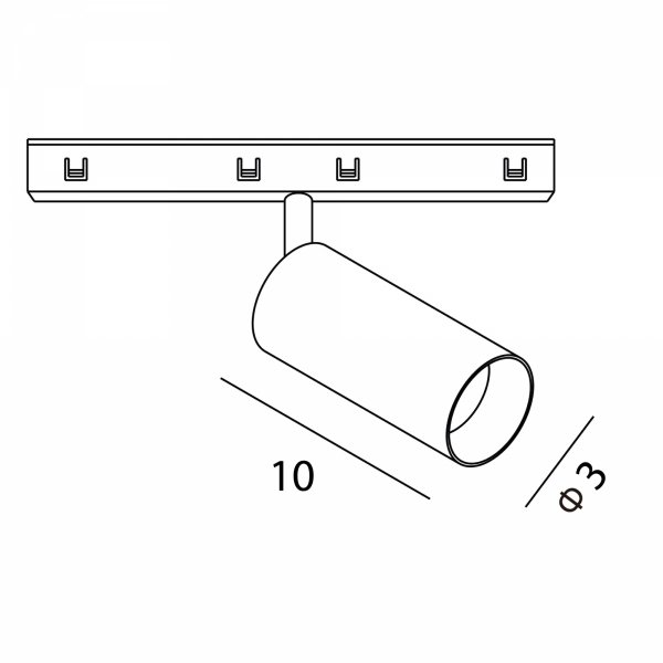 Reflektor do szynoprzewodu LED czarny tuba minimalistyczny nowoczesny On-Off- MICRO11 N0002N MAXLIGHT