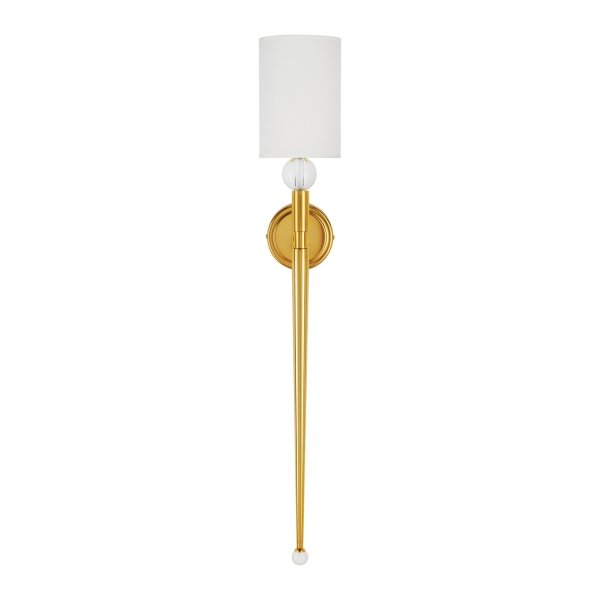 Lampa ścienna kinkiet metalowy złoty elegancki klasyczny minimalistyczny biały klosz DAMA ST-8436 AGB-CE GOLD Step Into Design