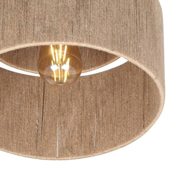 Nowoczesny plafon lampa sufitowa wykonana z juty beżowa uniwersalna minimalistyczna okrągła SMILLA 666800136 Trio