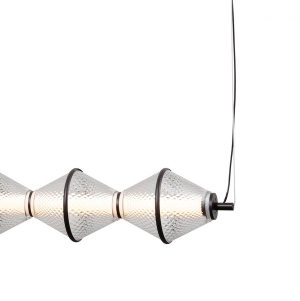Lampa wisząca Fuente Italux PND-34395-5-BK ozdobna siatkowany klosz czarny mat
