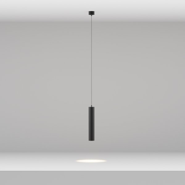 Lampa wisząca minimalistyczna LED aluminium czarna nad stół do jadalni do salonu Focus LED Maytoni P072PL-L12B3K-1