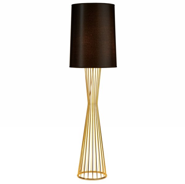 Czarna lampka podłogowa stojąca tkaninowy abażur designerska podstawa minimalistyczna klasyczna nowoczesna FILO MF1235 Step Into Design
