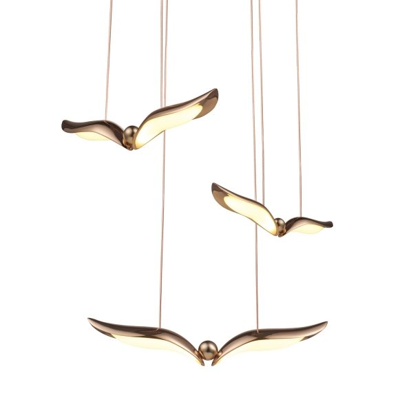 Designerska lampa wisząca GUFO 3 LED róźowe złoto 36 cm Step Into Design ST-DL8506