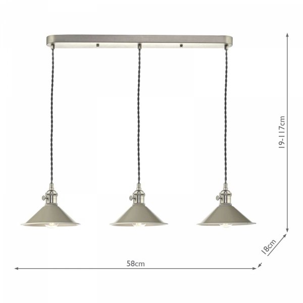 Chrom Lampa Wisząca Vintage Szare Klose HADANO HAD3661-06 DAR LIGHTING