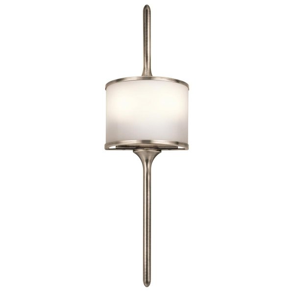 Minimalistyczny Elegancki kinkiet Mona Kichler KL-MONA-S-CLP Klasyczny pewter