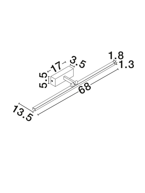 Lampa ścienna kinkiet LED czarny nad lustro listwa regulowana minimalistyczny IP44 ALFAS LE45786 Luces Exclusivas